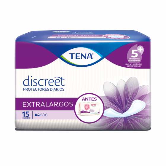 ImagenProtector Femenino TENA Discreet Extralargo x 15 Und