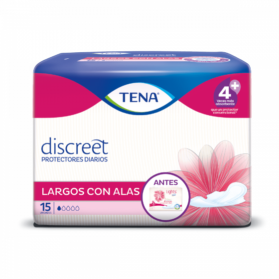 ImagenProtector Femenino TENA Discreet Largo x 15 Und