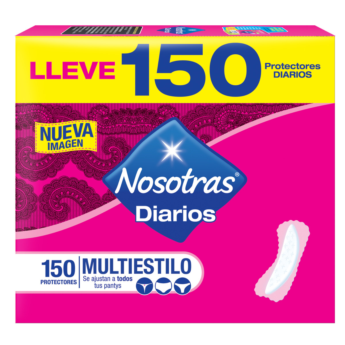 Imagen Protectores Diarios Nosotras Multiestilo x 150 und
