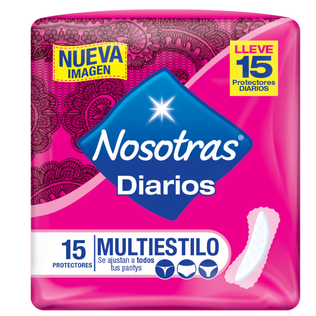 Imagen Protectores Diarios Nosotras Multiestilo x 15und 1
