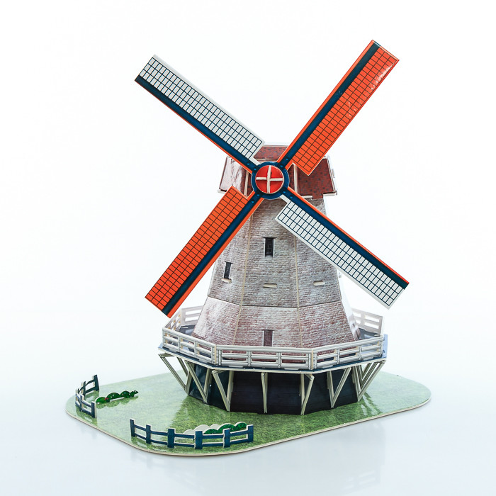 ImagenRompecabezas 3D en Caja: Molino de Viento Holandés
