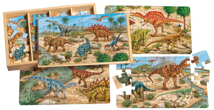 Imagen Rompecabezas en madera  dinosaurios 4 en caja 2