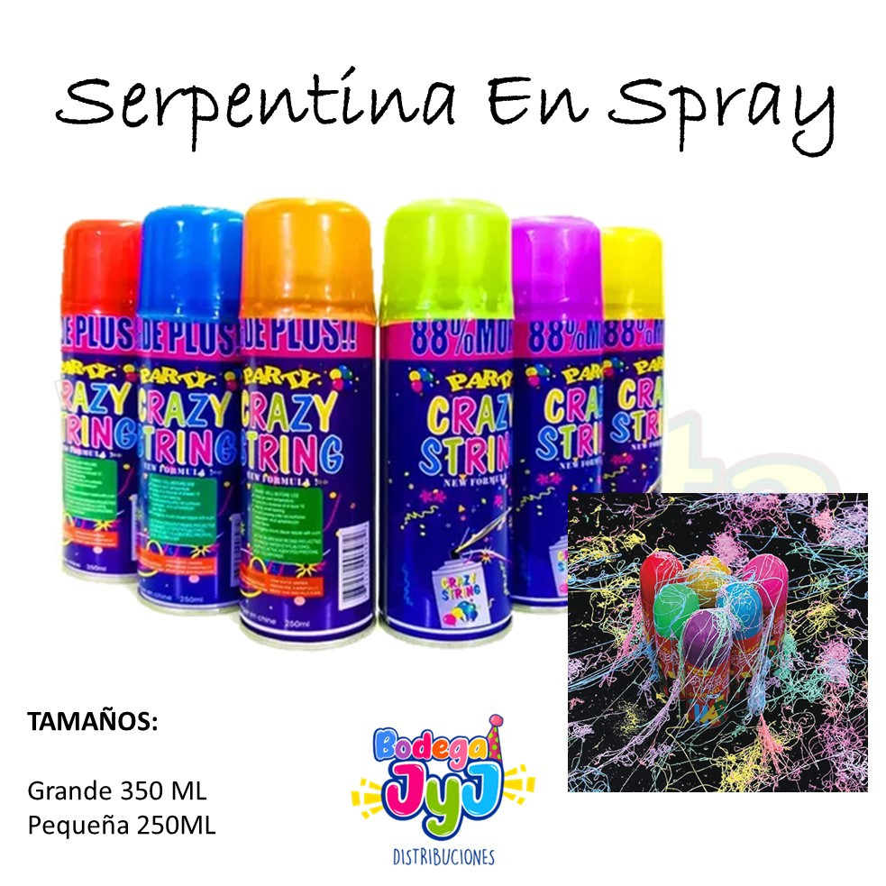Serpentina Spray 350ml - Fiesta en línea Piñatería y accesorios para  fiestas y eventos