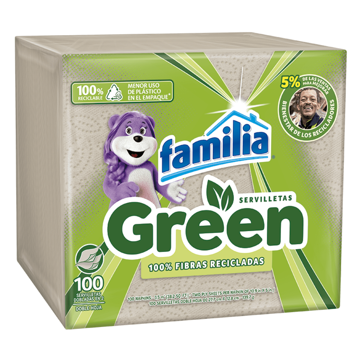 Imagen Servilleta Familia Green x 100 und 1