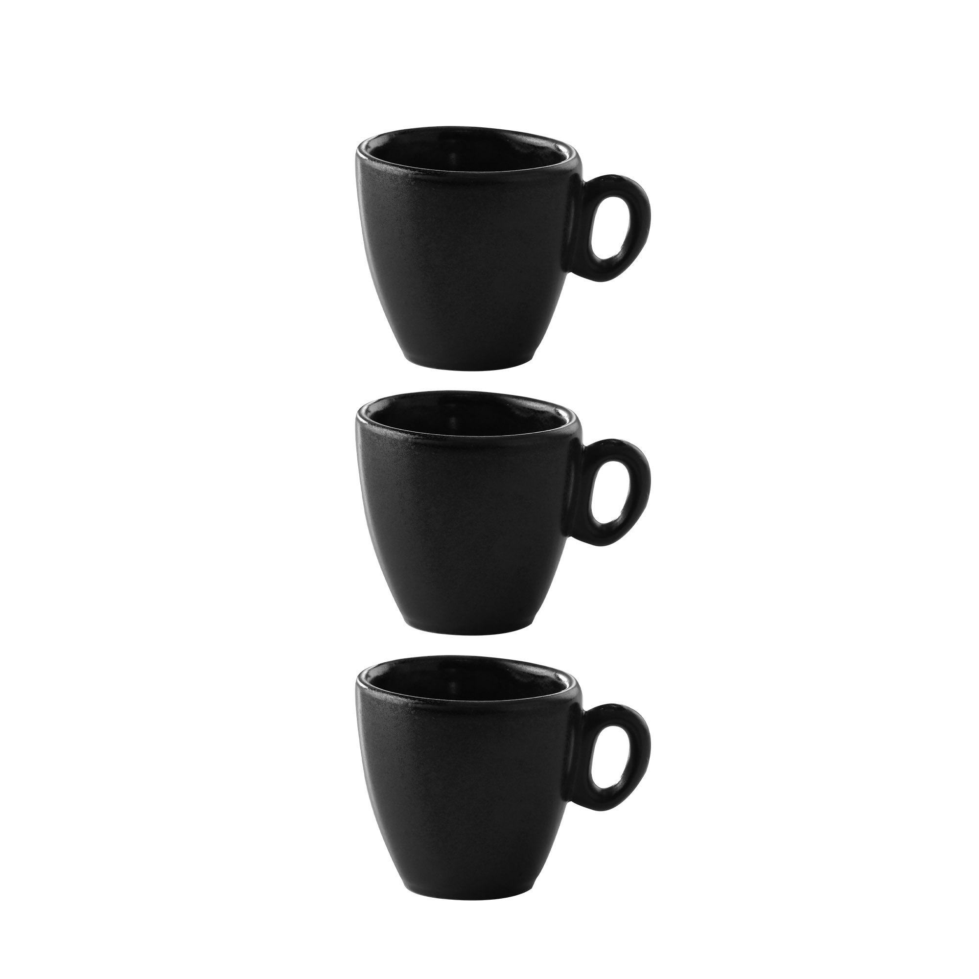 Imagen Set de 3 pocillos Café Expresso 61CC Color Negro Brillante 1