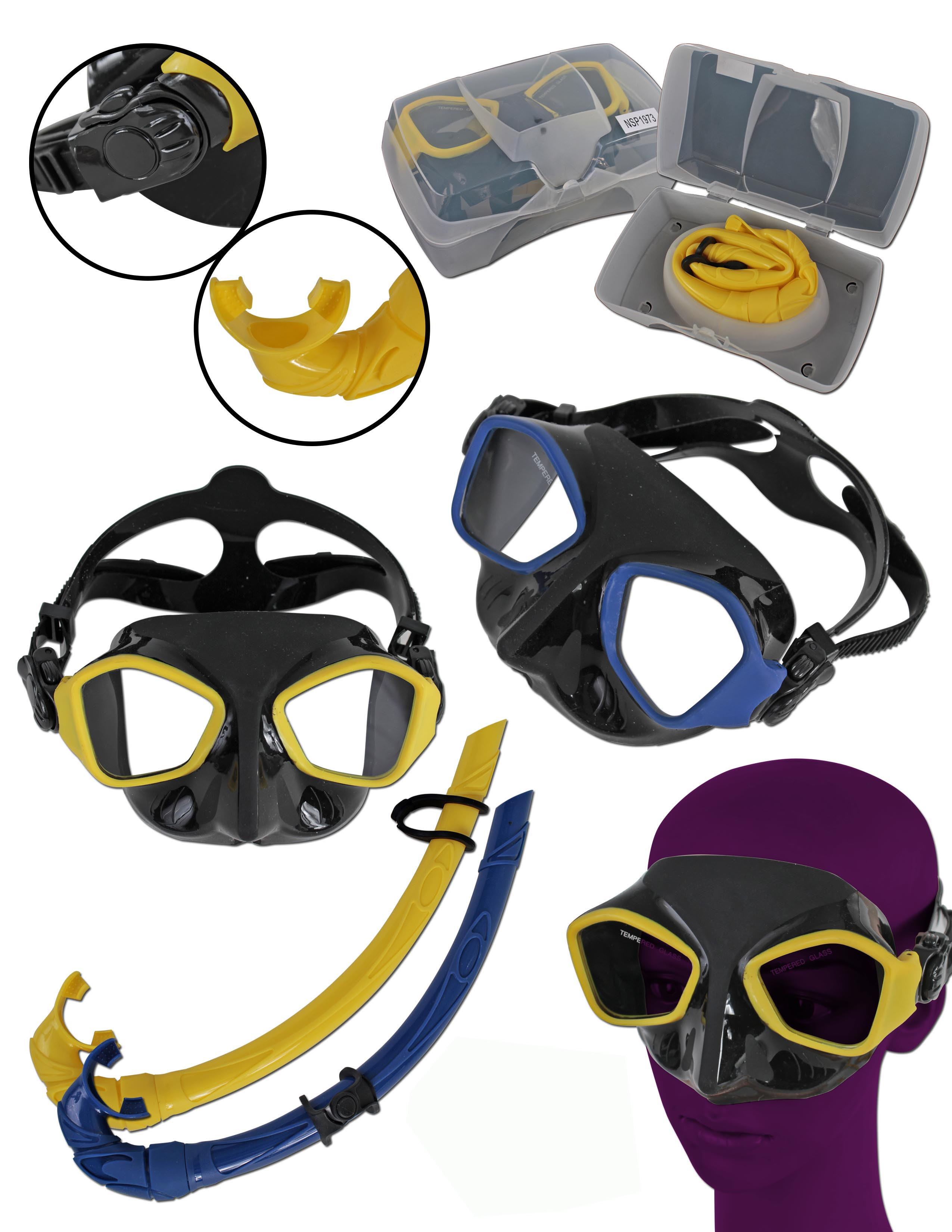 Imagen Set de Careta Y Snorkel Flexible Para Buceo