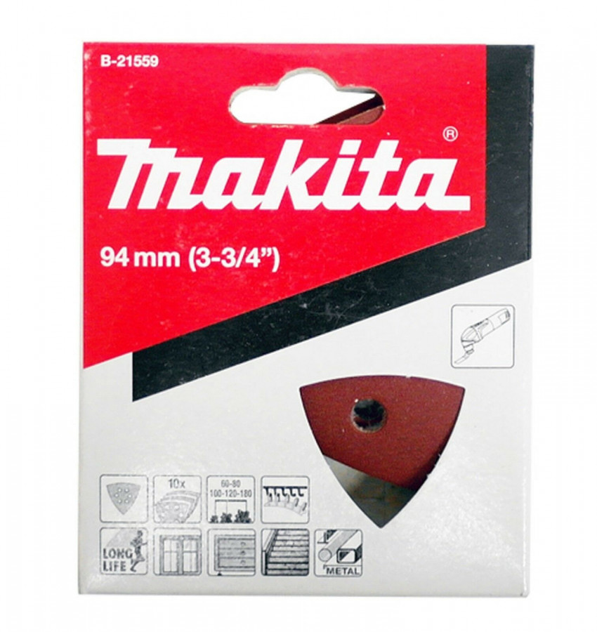 ImagenSet de lijas de velcro triangular para madera dura X 10 piezas B-21559 Makita