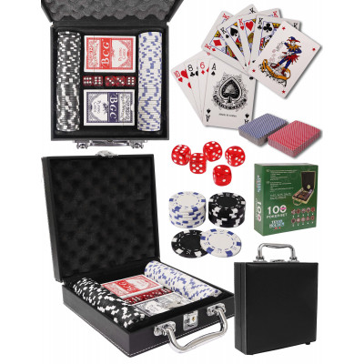 ImagenSet De Poker Naipes Cartas 100 Fichas