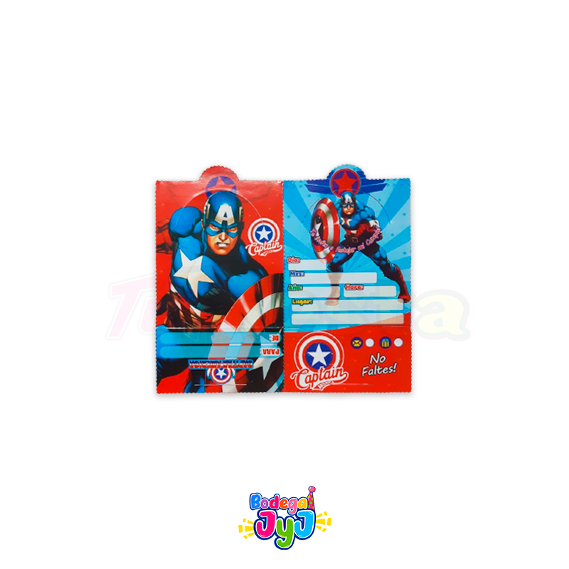 Imagen Tarjetas de Invitación Capitán América 1