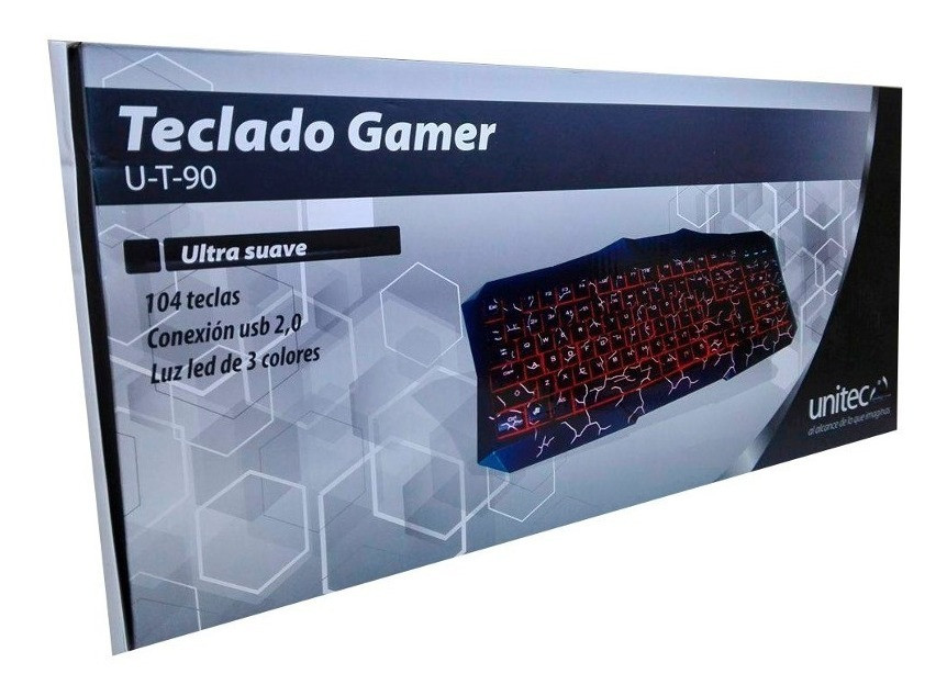 Imagen Teclado Unitec Gamer U-t-90 Retroiluminado Luz Led 2