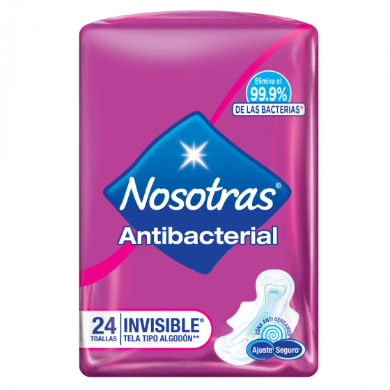 ImagenToallas Higiénicas Nosotras Invisible Antibacterial x 24und