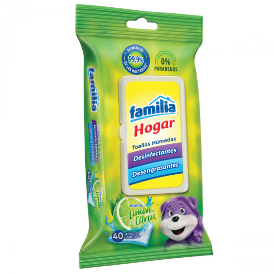 ImagenToallas Húmedas Desinfectante Familia Hogar X 40 und