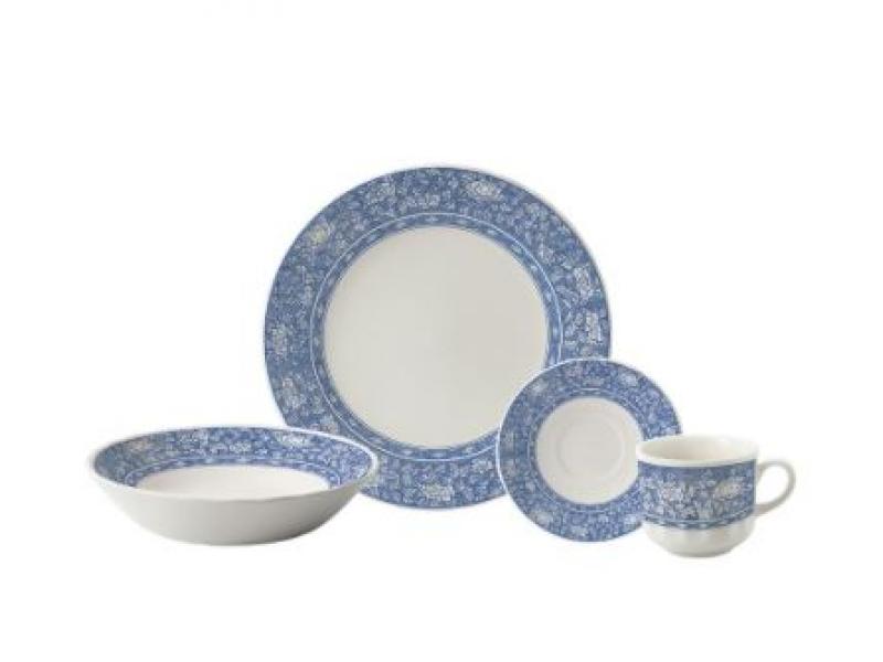 Set de 4 platos llanos colección Basic Line Blue - La Cartuja de