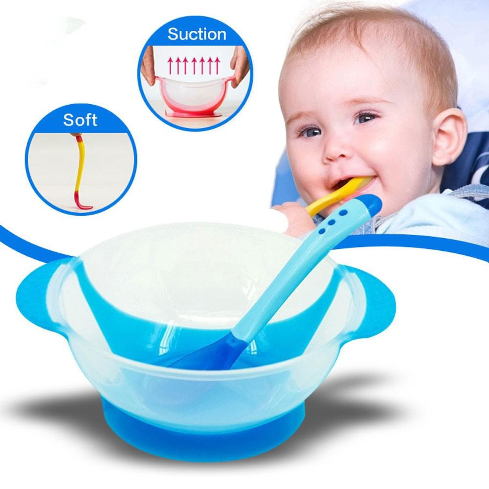 Imagen Vajilla con Cuchara Termosensible para la Alimentación del Bebe 3