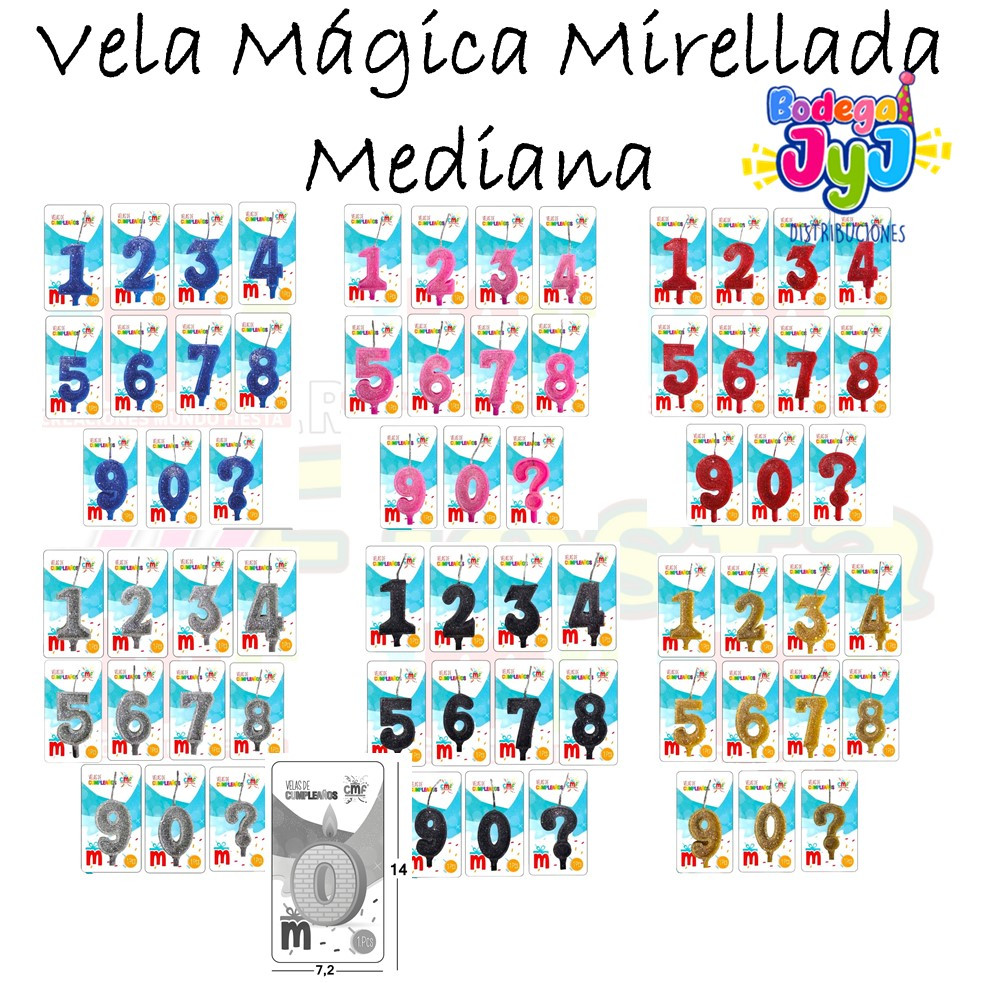 Imagen Vela Mágica Mirellada Mediana 