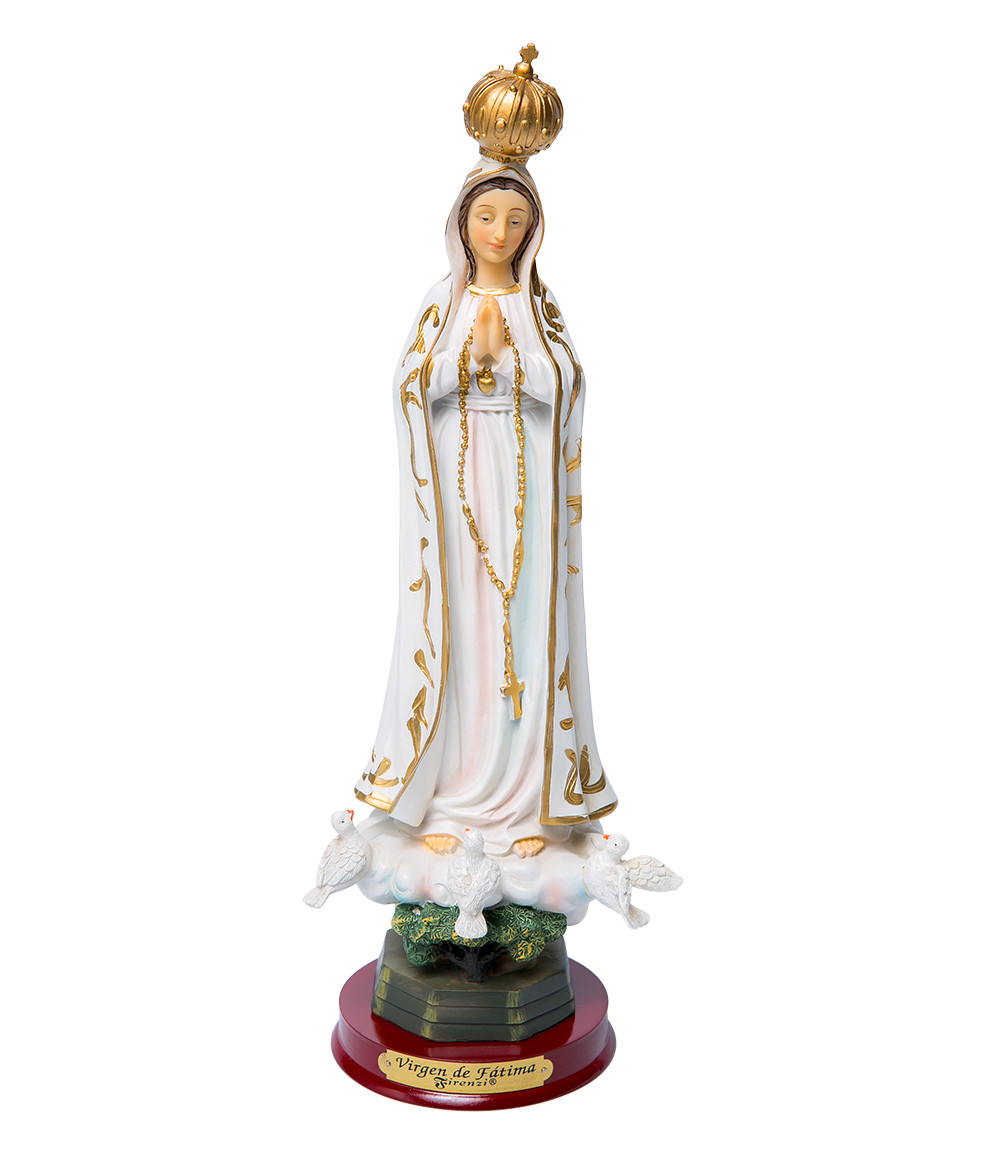 Imagen Virgen De Fatima Con palomas De 12 Cm