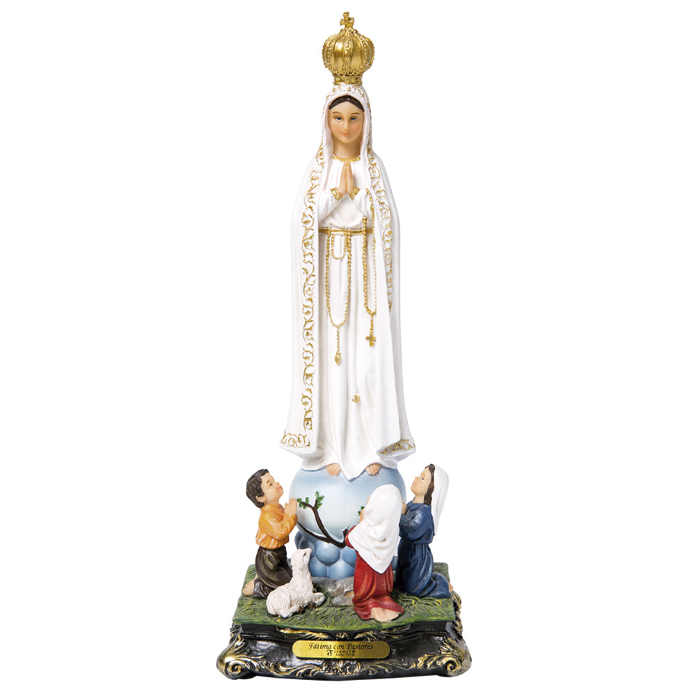 Imagen Virgen De Fatima Con Pastores De 40 Cm